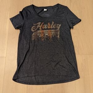 Harley Graphic Tee in Dark Gray